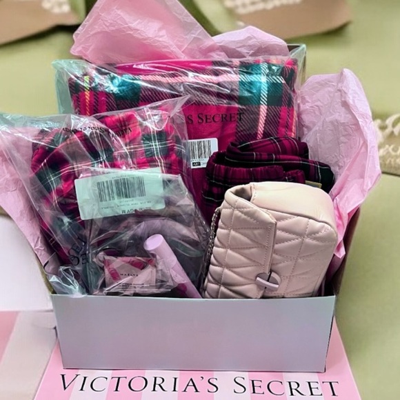 Victoria's Secret Accessories - Victoria's Secret Red Plaid Bundle of 3